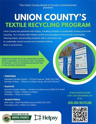blue and green recycling program flyer
