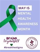 purple and white mental health awareness month flyer