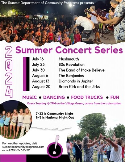 outdoor summer concert series flyer