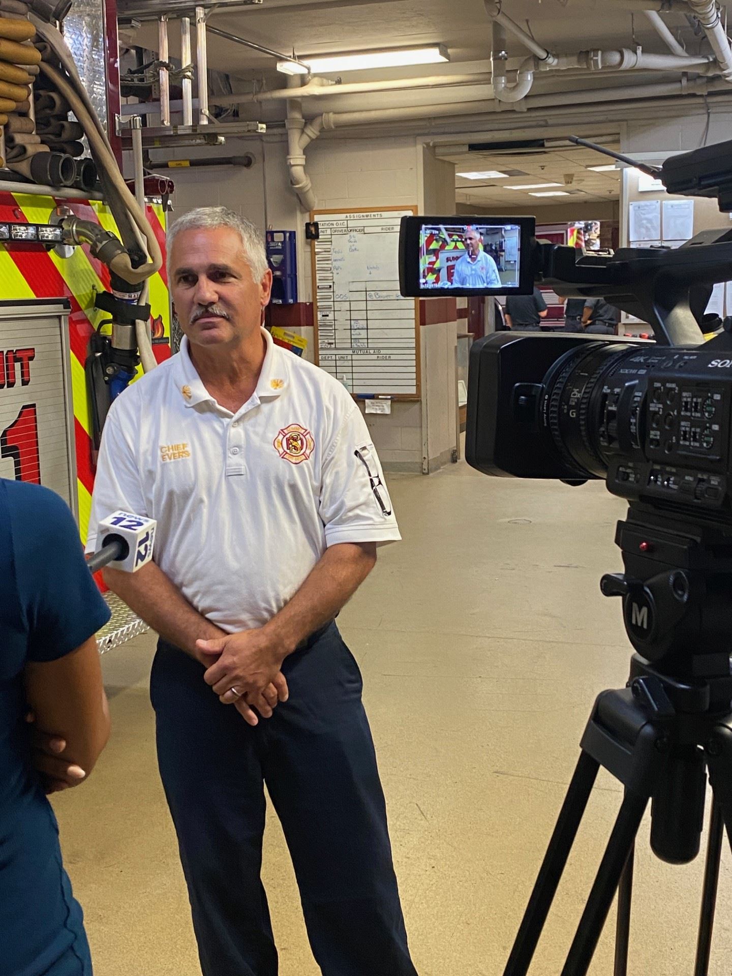 interview setup with summit fire chief