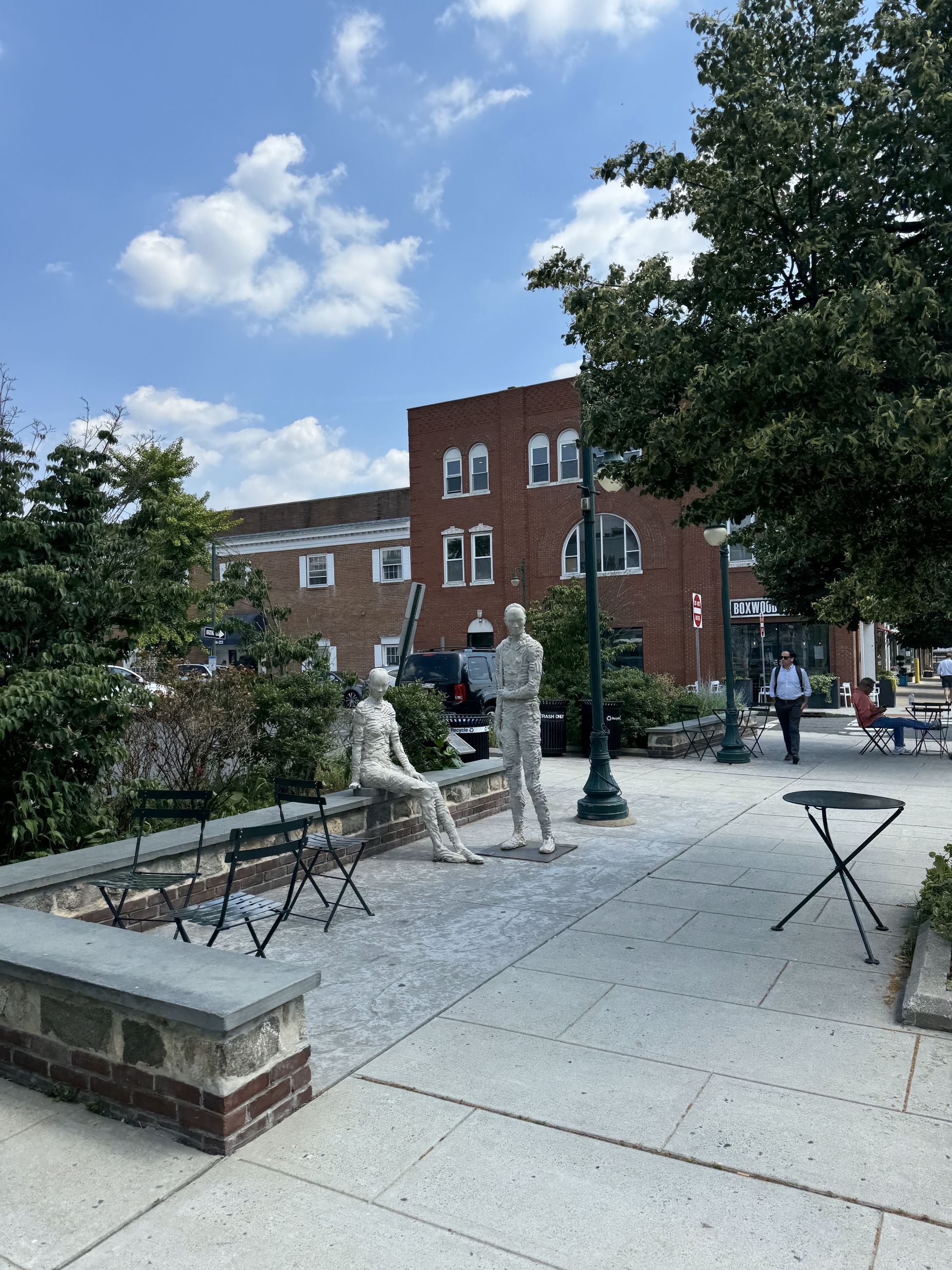 outdoor dining area on downtown street