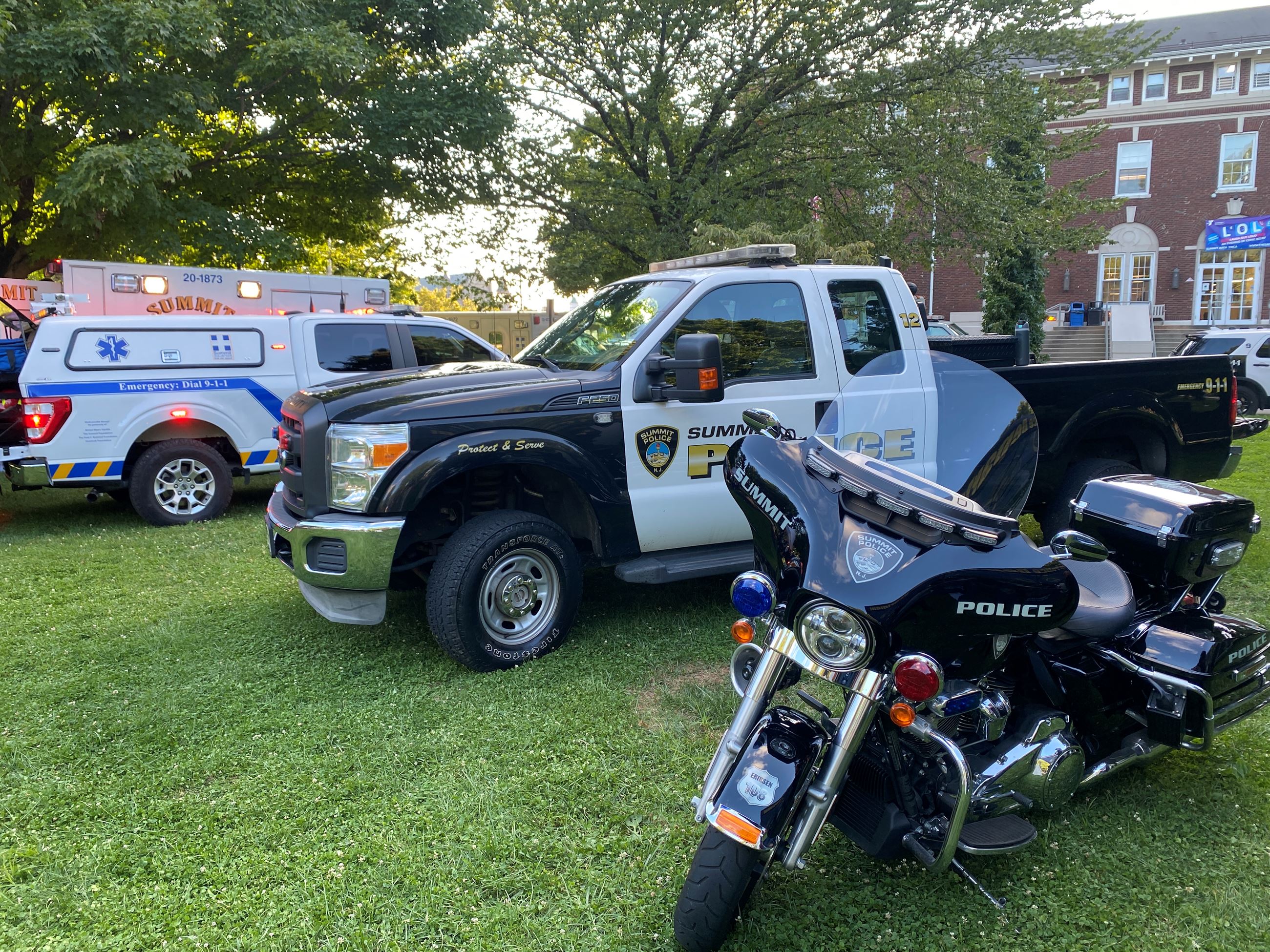 police vehicles in park