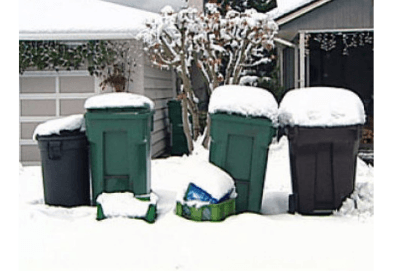 snow garbage cans