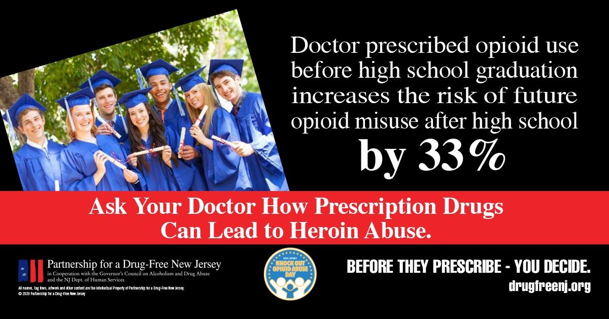 black and red graphic for knock out opioid abuse day