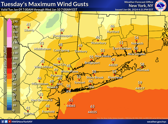 Extreme weather map screenshot