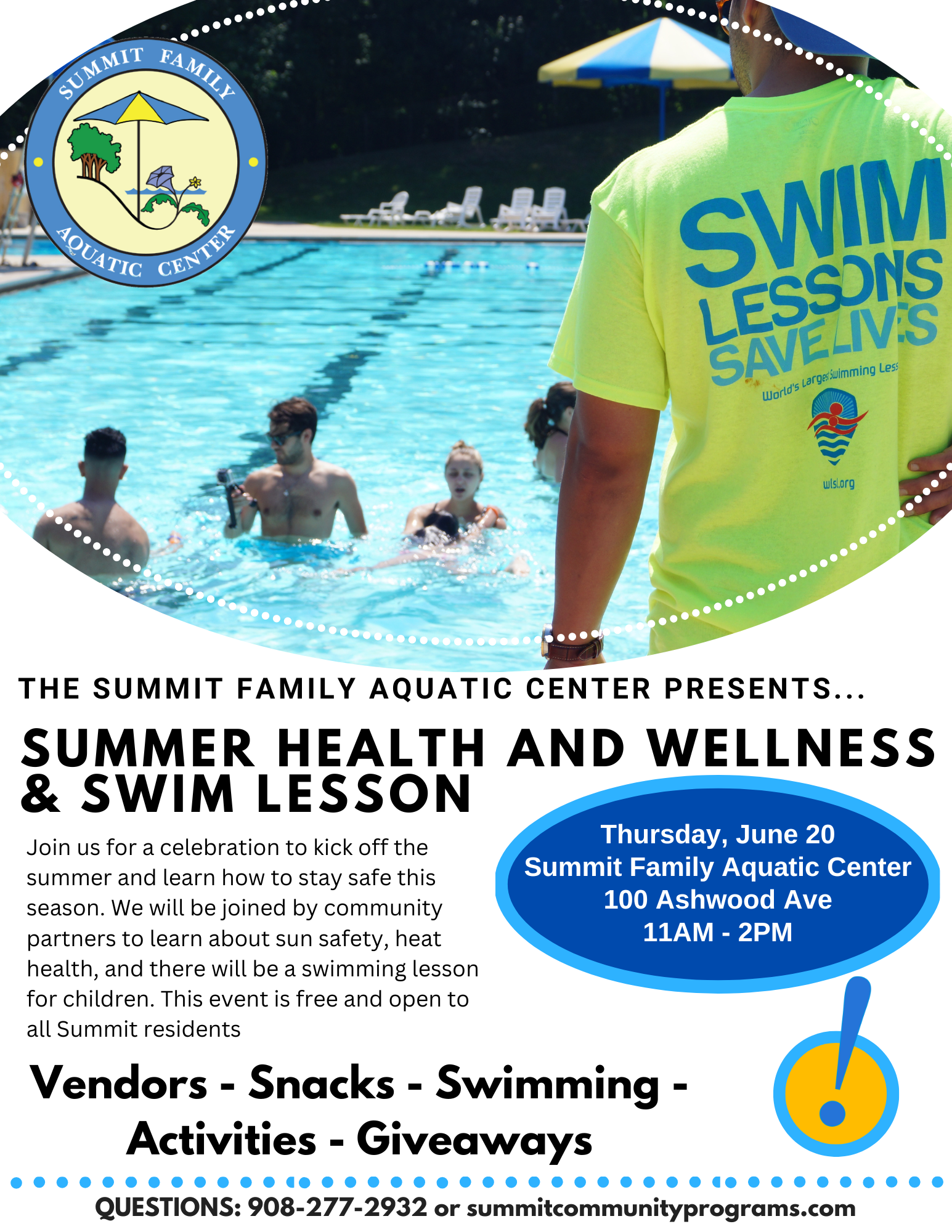 swimming lesson event flyer