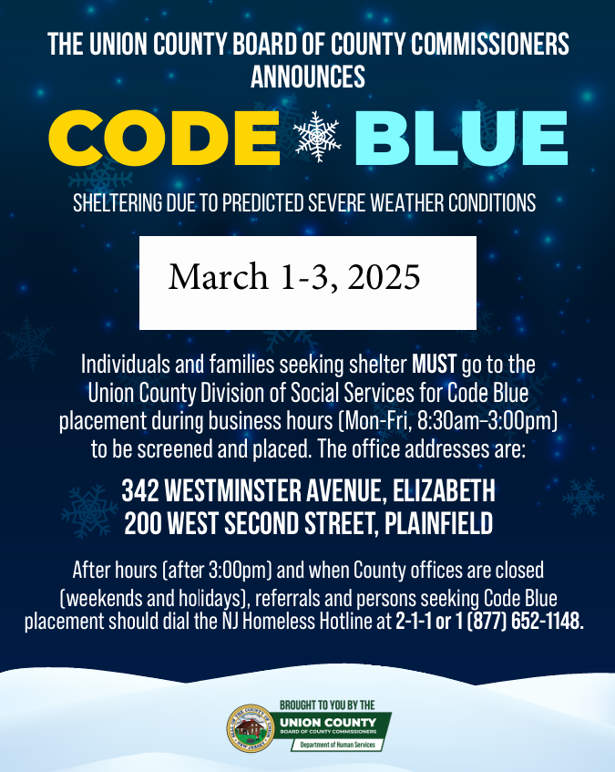 code blue severe weather flyer