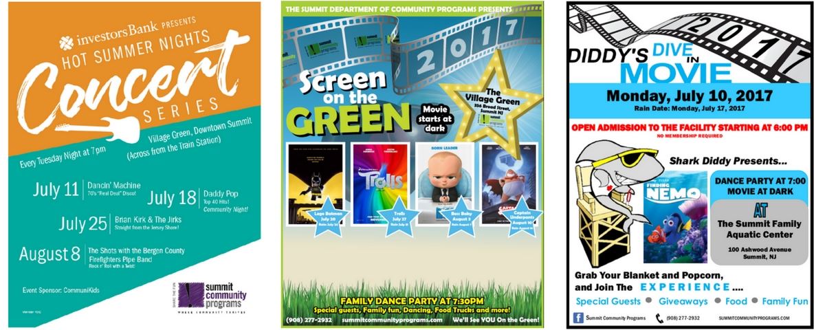 2017 summer concerts and movies