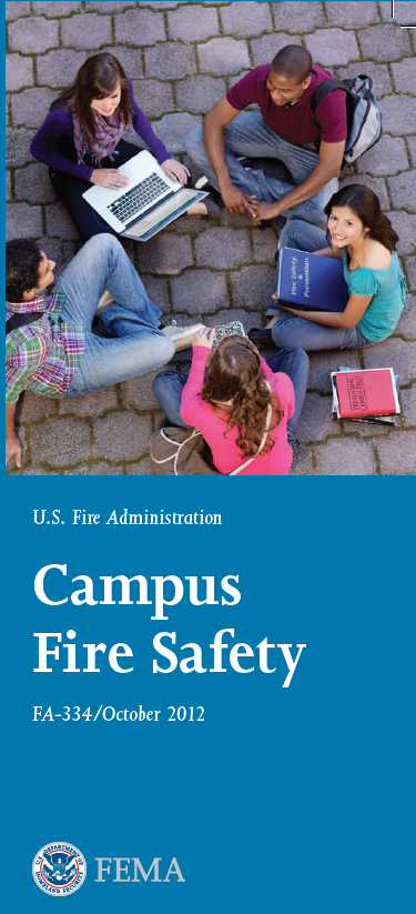 Screenshot of FEMA campus fire safety flyer